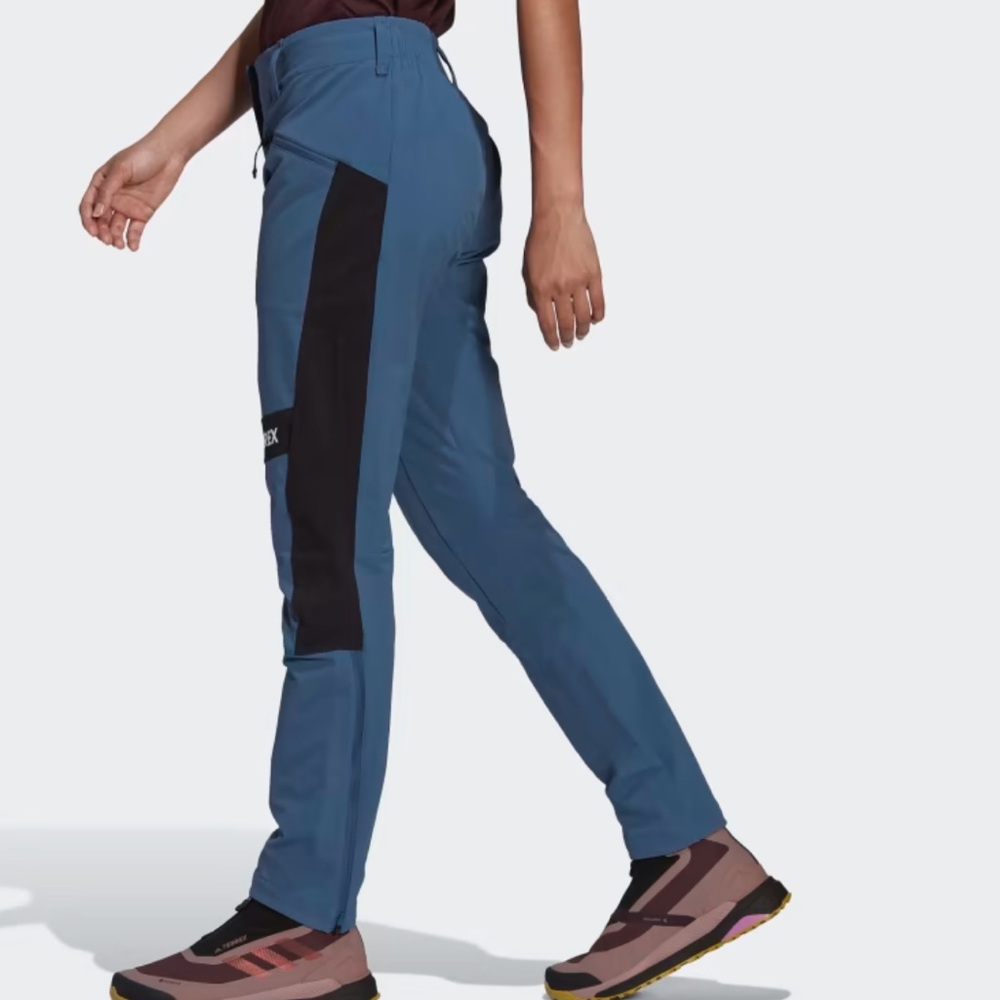 ADIDAS Blue Terrex Techrock Mountaineering Softshell Hiking Active Outdoor Pants